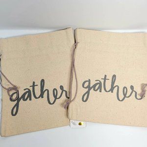 Bath & Body Works Canvas Gift Pouch Bag "Gather" 2 Set.